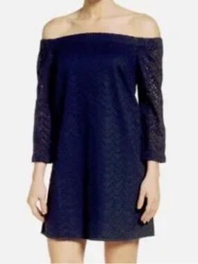 Halogen Navy Off-Shoulder  Mini Dress women’s size small